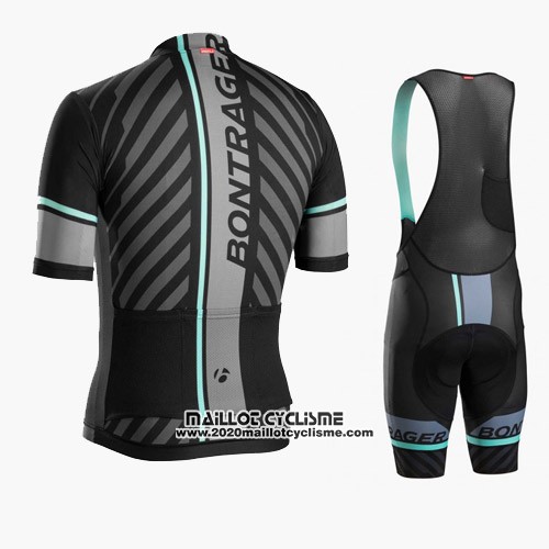 2016 Maillot Ciclismo Trek Bontrager Noir et Gris Manches Courtes et Cuissard